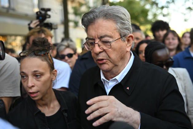 Jean-Luc MÃ lenchon, the LFI candidate in the 2027 presidential election, addresses the crowd on the sidelines of the 2026 Pride March in Paris on 3 October 2026 - 03 10 2026 - France Ile-de-France (region) Paris -  JulienxMattiax xLexPictorium LePictorium_0341768
