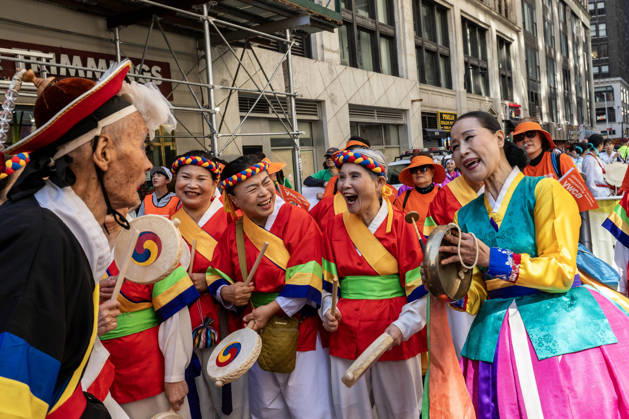 October 3, 2026, New York, New York, USA: 2026 NYC Korean Parade participants share a laugh while waiting for the parade to begin. New York USA - ZUMAh214 20261003_znp_h214_004 Copyright: xSDxHerzogx
