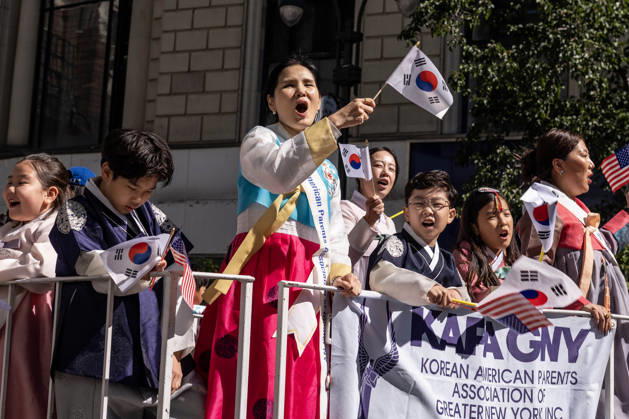 October 3, 2026, New York, New York, USA: A participant at the 2026 NYC Korean Parade waves her Korean flag on top of a float. New York USA - ZUMAh214 20261003_znp_h214_031 Copyright: xSDxHerzogx