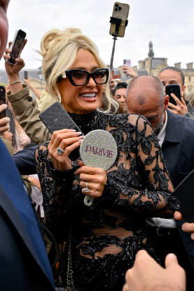 PFW Elie Saab Outside Arrivals Paris Hilton arriving at the Elie Saab show during Paris Fashion Week, in Paris, France on 3 October 2026. Photo by Julien Reynaud APS-Medias ABACAPRESS.COM Paris France  Copyright: xReynaudxJulien APS-Medias ABACAx