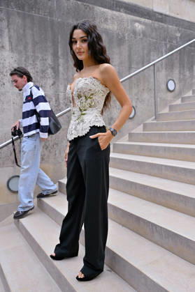 PFW Elie Saab Outside Arrivals Hande Erc¸el arriving at the Elie Saab show during Paris Fashion Week, in Paris, France on 3 October 2026. Photo by Julien Reynaud APS-Medias ABACAPRESS.COM Paris France  Copyright: xReynaudxJulien APS-Medias ABACAx