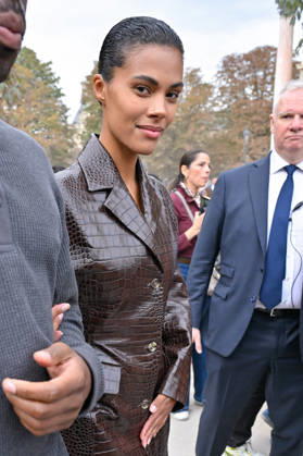 PFW Elie Saab Outside Arrivals Tina Kunakey arriving at the Elie Saab show during Paris Fashion Week, in Paris, France on 3 October 2026. Photo by Julien Reynaud APS-Medias ABACAPRESS.COM Paris France  Copyright: xReynaudxJulien APS-Medias ABACAx