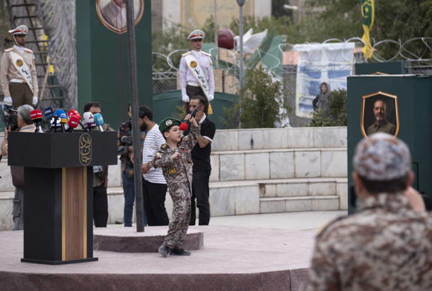 Opening Ceremony Of Second City-Square Military Training Camp An Iranian schoolboy wearing an Iranian Army military uniform performs during the opening ceremony of the second city-square military training camp for self-sacrificing forces in downtown Tehran, Iran, on October 3, 2026. The camp was established by the Basij paramilitary force, with personnel from the Islamic Republic of Iran Army responsible for training the volunteers. Tehran Tehran Iran  Copyright: xMortezaxNikoubazlx originalFilename: nikoubazl-openingc261003_npCd6.jpg