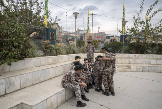Opening Ceremony Of Second City-Square Military Training Camp Iranian schoolboys wearing Iranian Army uniforms gather in a square in downtown Tehran, Iran, on October 3, 2026, to prepare for the opening ceremony of the second city-square military training camp for self-sacrificing forces. The camp was established by the Basij paramilitary force, with personnel from the Islamic Republic of Iran Army responsible for training the volunteers. Tehran Tehran Iran  Copyright: xMortezaxNikoubazlx originalFilename: nikoubazl-openingc261003_npfCf.jpg