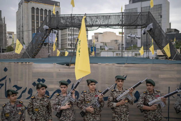 Opening Ceremony Of Second City-Square Military Training Camp Iranian schoolboys wearing military uniforms hold rifles during the opening ceremony of the second city-square military training camp for self-sacrificing forces in downtown Tehran, Iran, on October 3, 2026. The camp was established by the Basij paramilitary force, with personnel from the Islamic Republic of Iran Army responsible for training the volunteers. Tehran Tehran Iran  Copyright: xMortezaxNikoubazlx originalFilename: nikoubazl-openingc261003_nphM8.jpg