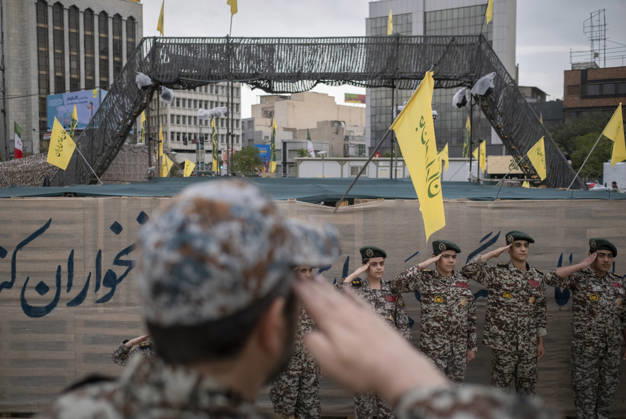 Opening Ceremony Of Second City-Square Military Training Camp Iranian schoolboys wearing Iranian Army military uniforms salute during the opening ceremony of the second city-square military training camp for self-sacrificing forces in downtown Tehran, Iran, on October 3, 2026. The camp was established by the Basij paramilitary force, with personnel from the Islamic Republic of Iran Army responsible for training the volunteers. Tehran Tehran Iran  Copyright: xMortezaxNikoubazlx originalFilename: nikoubazl-openingc261003_npJ8C.jpg