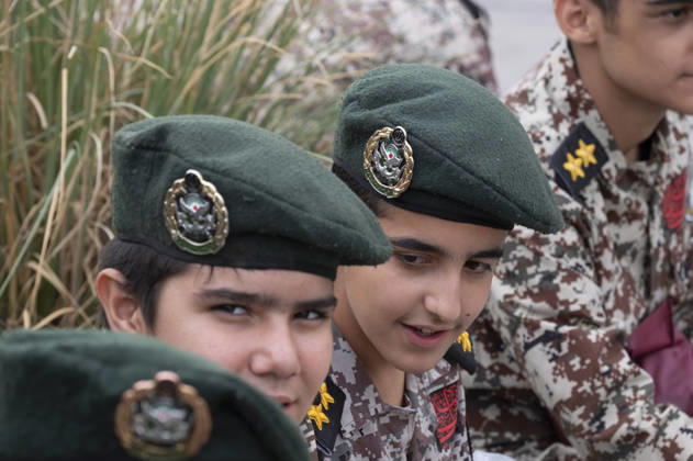 Opening Ceremony Of Second City-Square Military Training Camp Iranian schoolboys wearing military uniforms sit together during the opening ceremony of the second city-square military training camp for self-sacrificing forces in downtown Tehran, Iran, on October 3, 2026. The camp was established by the Basij paramilitary force, with personnel from the Islamic Republic of Iran Army responsible for training the volunteers. Tehran Tehran Iran  Copyright: xMortezaxNikoubazlx originalFilename: nikoubazl-openingc261003_npo4f.jpg