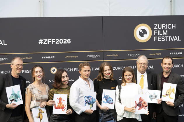 Marcus Pfister, Annalena Miano, Carol Schuler, Max Hubacher, Luna Wedler, Yael Meier und Gäste bei der Premiere des Kinofilms De Rägebogefisch auf dem 22. Zurich Film Festival im Corso. Zürich, 03.10.2026