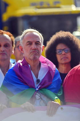 Politics At Paris Pride March - France Emmanuel Gregoire, Mayor of Paris, attends the Pride Parade to defend the rights of LGBTQ individuals, marching from Place d Italie to Bastille in Paris, France on October 3, 2026 Photo Ait Adjedjou Karim ABACAPRESS.COM Paris France  Copyright: xAitxAdjedjouxKarim ABACAx