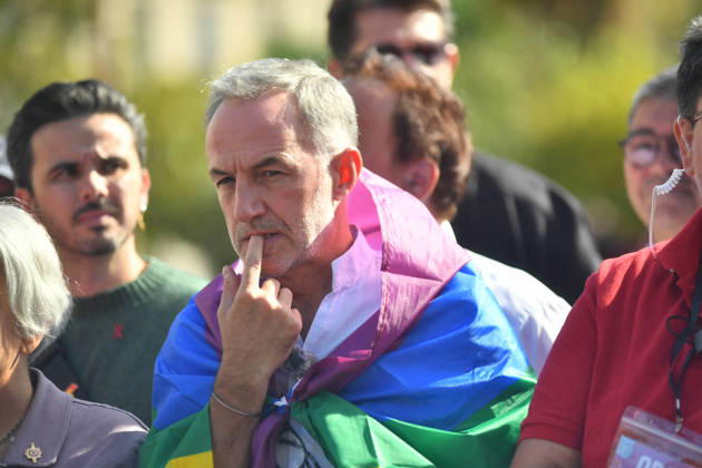 Politics At Paris Pride March - France Emmanuel Gregoire, Mayor of Paris, attends the Pride Parade to defend the rights of LGBTQ individuals, marching from Place d Italie to Bastille in Paris, France on October 3, 2026 Photo Ait Adjedjou Karim ABACAPRESS.COM Paris France  Copyright: xAitxAdjedjouxKarim ABACAx