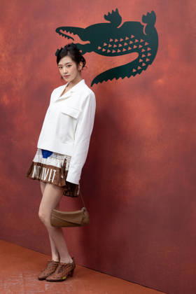 PFW Lacoste - Photocall LZ An Yujin attends the Lacoste Womenswear Spring Summer 2027 show as part of Paris Fashion Week on October 4, 2026 at Roland Garros in Paris, France. Photo by Laurent Zabulon ABACAPRESS.COM  Copyright: xZabulonxLaurent ABACAx