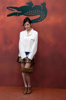 PFW Lacoste - Photocall LZ An Yujin attends the Lacoste Womenswear Spring Summer 2027 show as part of Paris Fashion Week on October 4, 2026 at Roland Garros in Paris, France. Photo by Laurent Zabulon ABACAPRESS.COM  Copyright: xZabulonxLaurent ABACAx