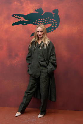 PFW Lacoste - Photocall LZ Uma Thurman attends the Lacoste Womenswear Spring Summer 2027 show as part of Paris Fashion Week on October 4, 2026 at Roland Garros in Paris, France. Photo by Laurent Zabulon ABACAPRESS.COM  Copyright: xZabulonxLaurent ABACAx