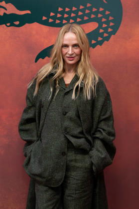 PFW Lacoste - Photocall LZ Uma Thurman attends the Lacoste Womenswear Spring Summer 2027 show as part of Paris Fashion Week on October 4, 2026 at Roland Garros in Paris, France. Photo by Laurent Zabulon ABACAPRESS.COM  Copyright: xZabulonxLaurent ABACAx