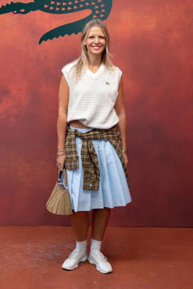 PFW Lacoste - Photocall LZ Hollie Mercedes attends the Lacoste Womenswear Spring Summer 2027 show as part of Paris Fashion Week on October 4, 2026 at Roland Garros in Paris, France. Photo by Laurent Zabulon ABACAPRESS.COM  Copyright: xZabulonxLaurent ABACAx