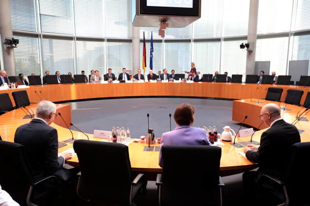 Sinan Selen, Präsident des Bundesamtes für Verfassungsschutz, Martina Rosenberg, Präsidentin des MAD, Martin Jäger, Präsident des BND, Öffentliche Anhörung des Parlamentarischen Kontrollgremiums, Berlin, 05.10.2026