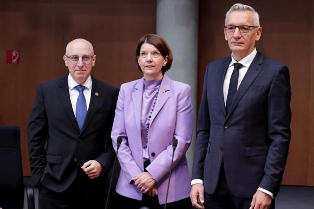 Sinan Selen, Präsident des Bundesamtes für Verfassungsschutz, Martina Rosenberg, Präsidentin des MAD, Martin Jäger, Präsident des BND, Öffentliche Anhörung des Parlamentarischen Kontrollgremiums, Berlin, 05.10.2026
