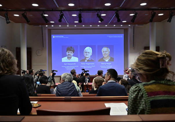 Karl Deisseroth, Peter Hegemann, and Georg Nagel have been awarded the 2026 Nobel Prize in Physiology or Medicine, as announced during a press conference at the Nobel Forum at Karolinska Institutet in Stockholm, Sweden, on October 5, 2026 STOCKHOLM SWEDEN x10050x  Copyright: xPontusxLundahl TTx SWEDEN NOBEL PRIZE 2026 PHYSIOLOGY OR MEDICINE pH5pWMNebkY