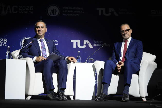 Space agency heads convene for a special session as part of IAC in Antalya ANTALYA, TURKIYE - OCTOBER 5: European Space Agency (ESA) Director General Josef Aschbacher (R), delivers a speech during the Space Agency Heads session held as part of the 77th International Astronautical Congress (IAC) at the NEST Congress Center in Antalya, Turkiye, on October 5, 2026. The congress is organized by the International Astronautical Federation (IAF), coordinated by the Turkish Ministry of Industry and Technology, and co-hosted by the Turkish Space Agency (TUA) and SAHA Istanbul. Osmancan Gurdogan Anadolu Antalya Turkey. Editorial use only. Please get in touch for any other usage.  Copyright: x2026xAnadoluxOsmancanxGurdoganx