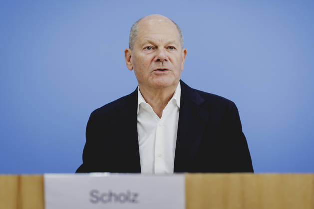 Olaf Scholz, Bundeskanzler a.D. und Co-Vorsitzender der ENSK, aufgenommen im Rahmen der Pressekonferenz zur Vorstellung Entwicklungspolitische Nord-Sued-Kommission in Berlin, 05.10.2026. Berlin Deutschland Copyright: xFlorianxGaertnerx