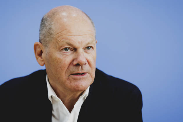 Olaf Scholz, Bundeskanzler a.D. und Co-Vorsitzender der ENSK, aufgenommen im Rahmen der Pressekonferenz zur Vorstellung Entwicklungspolitische Nord-Sued-Kommission in Berlin, 05.10.2026. Berlin Deutschland Copyright: xFlorianxGaertnerx