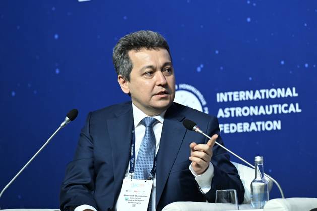 Ministerial Roundtable during the 77th International Astronautical Congress in Antalya ANTALYA, TURKIYE - OCTOBER 05: Minister of Digital Technologies of Uzbekistan Sherzod Shermatov speaks as he attends the Ministerial Roundtable during the 77th International Astronautical Congress (IAC) at the NEST Convention Center in Antalya, Turkiye on October 05, 2026. Organized by the International Astronautical Federation (IAF), coordinated by the Turkish Ministry of Industry and Technology, and co-hosted by the Turkish Space Agency (TUA) and SAHA Istanbul, the global summit addresses critical topics in the space sector. Berke Bayur Anadolu Antalya Turkey. Editorial use only. Please get in touch for any other usage.  Copyright: x2026xAnadoluxBerkexBayurx