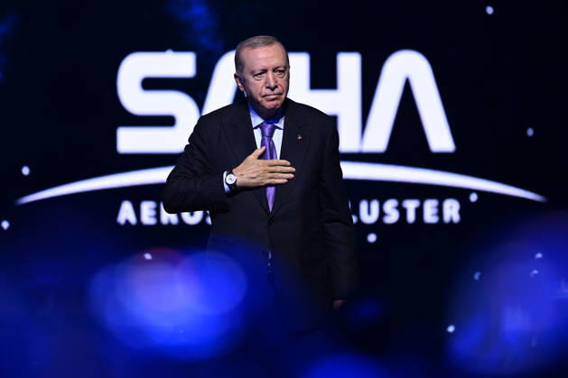 Turkish President Recep Tayyip Erdogan ANTALYA, TURKIYE - OCTOBER 05: Turkish President Recep Tayyip Erdogan delivers a speech during the opening of the International Astronautical Congress at the NEST Congress Center, on October 05, 2026 in Antalya, Turkiye. Muhammed Abdullah Kurtar Anadolu Antalya Turkey. Editorial use only. Please get in touch for any other usage.  Copyright: x2026xAnadoluxMuhammedxAbdullahxKurtarx