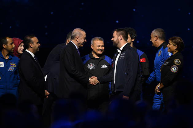 Turkish President Recep Tayyip Erdogan ANTALYA, TURKIYE - OCTOBER 5: Turkish President Recep Tayyip Erdogan attends opening ceremony of 77th International Astronautical Congress at NEST Congress and Exhibition Centre in Antalya, Turkiye on October 5, 2026. Turkish Minister of Industry and Technology Mehmet Fatih Kacir, Turkiye s first astronaut, Brigadier General Alper Gezeravci and its second astronaut, Tuva Cihangir Atasever also attended the ceremony. Muhammed Abdullah Kurtar Anadolu Antalya Turkey. Editorial use only. Please get in touch for any other usage.  Copyright: x2026xAnadoluxMuhammedxAbdullahxKurtarx