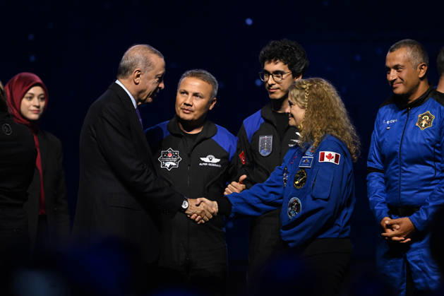 Turkish President Recep Tayyip Erdogan ANTALYA, TURKIYE - OCTOBER 5: Turkish President Recep Tayyip Erdogan attends opening ceremony of 77th International Astronautical Congress at NEST Congress and Exhibition Centre in Antalya, Turkiye on October 5, 2026. Turkish Minister of Industry and Technology Mehmet Fatih Kacir, Turkiye s first astronaut, Brigadier General Alper Gezeravci and its second astronaut, Tuva Cihangir Atasever also attended the ceremony. Muhammed Abdullah Kurtar Anadolu Antalya Turkey. Editorial use only. Please get in touch for any other usage.  Copyright: x2026xAnadoluxMuhammedxAbdullahxKurtarx