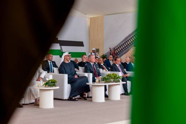 Jordan’s King and Abu Dhabi Crown Prince Launch Railway Project Jordan’s King Abdullah II and Abu Dhabi Crown Prince Sheikh Khaled bin Mohamed bin Zayed Al Nahyan attend the cornerstone-laying ceremony for the Aqaba–Shidiya–Ma’an railway project in Jordan on October 5, 2026. The project is intended to strengthen rail transport links between production areas and ports and support the movement of goods. Photo by Royal Hashemite Court apaimages Amman Amman Jordan 051026_Jordan_JPO_00(1) Copyright: xapaimagesxRoyalxHashemitexCourtxx xapaimagesx