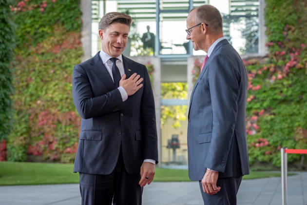 Bundeskanzleramt, Besuch, Premierminister, Litauen, Mindaugas Sinkevicius Berlin, Bundeskanzleramt, Begrüßung, Premierminister, Litauen, Mindaugas Sinkevicius, Friedrich Merz, Bundeskanzler Berlin Berlin GER