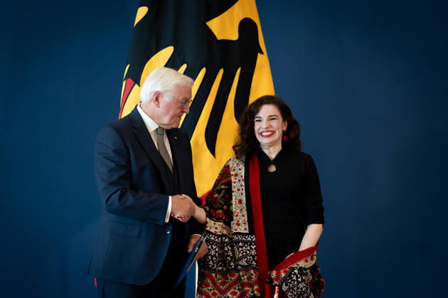 Bundespräsident Frank-Walter Steinmeier verleiht Verdienstorden Berlin, Amtssitz am Spreebogen, Bundespräsident Frank-Walter Steinmeier verleiht Verdienstorden, Marina Weisband Berlin Berlin GER