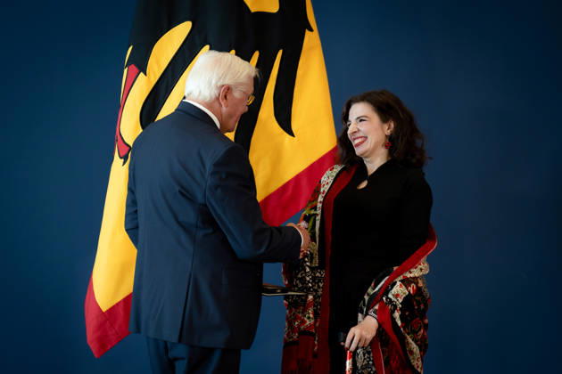 Bundespräsident Frank-Walter Steinmeier verleiht Verdienstorden Berlin, Amtssitz am Spreebogen, Bundespräsident Frank-Walter Steinmeier verleiht Verdienstorden, Marina Weisband Berlin Berlin GER