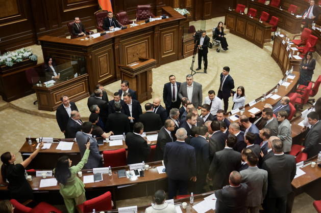 ARMENIA, YEREVAN - OCTOBER 6, 2026: Lawmakers are pictured during the 2nd session of the Armenian National Assembly of the 9th convocation Yerevan Armenia  - ZUMAt113 20261006_zaa_t113_109 Copyright: xAlexanderxPatrinx