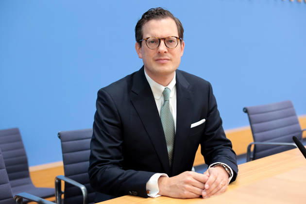 Prof. Dr. Moritz Hennemann, Bundesbeauftragter für den Datenschutz und die Informationsfreiheit, PK zu - Amtsantritt des neuen Bundesdatenschutzbeauftragten (BfDI): Schwerpunkte der künftigen Arbeit, Berlin, 06.10.2026
