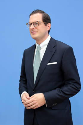 Prof. Dr. Moritz Hennemann, Bundesbeauftragter für den Datenschutz und die Informationsfreiheit, PK zu - Amtsantritt des neuen Bundesdatenschutzbeauftragten (BfDI): Schwerpunkte der künftigen Arbeit, Berlin, 06.10.2026