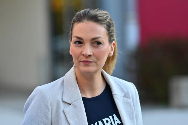 Judith GERLACH (Staatsministerin fuer Gesundheit, Pflege und Praevention), Einzelbild,angeschnittenes Einzelmotiv,Portraet,Portrait,PortrÊt. Markus SOEDER (Ministerpraesident Bayern und CSU Vorsitzender) besucht gemeinsam mit Gesundheitsministerin Judith Gerlach und Kultusministerin Anna Stolz am 06.10.2026 die Sport-Grundschule an der Margarethe-Danzi-Straa¤e in Muenchen und informiert sich im Vorfeld des landesweiten Praeventionstages am 12. Oktober über erfolgreiche Praevention und Gesundheitsfoerderung im Schulalltag a