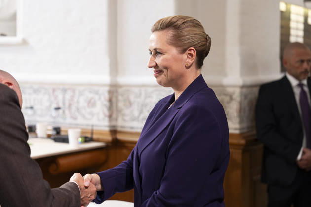 Opening of the Danish Parliament: Reactions after the opening speech Prime Minister Mette Frederiksen (S). Doorstep after the opening of the Danish Parliament at Christiansborg Palace in Copenhagen, Tuesday, October 6, 2026. (Photo: Claus Bech Ritzau Scanpix) , Copenhagen Denmark