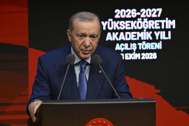 Turkish President Recep Tayyip Erdogan ANKARA, TURKIYE - OCTOBER 06: Turkish President Recep Tayyip Erdogan attends the opening ceremony of the 2026-2027 Higher Education Academic Year at Bestepe National Congress and Culture Center, on October 06, 2026 in Ankara, Turkiye. Dogukan Keskinkilic Anadolu Ankara Turkey. Editorial use only. Please get in touch for any other usage.  Copyright: x2026xAnadoluxDogukanxKeskinkilicx