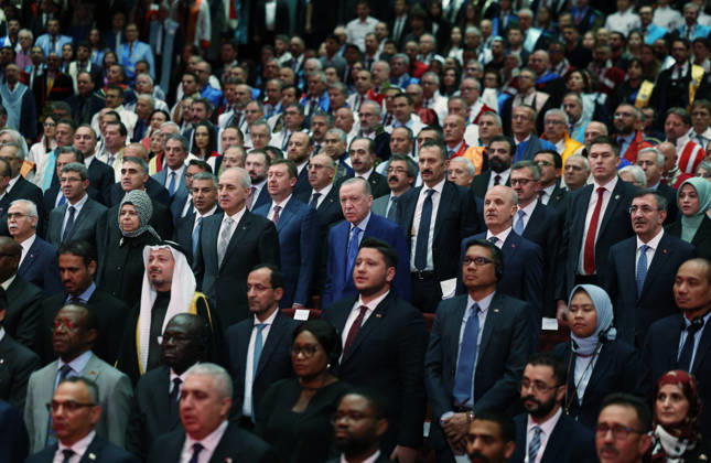 Turkish President Recep Tayyip Erdogan ANKARA, TURKIYE - OCTOBER 6: (----EDITORIAL USE ONLY - MANDATORY CREDIT - TURKISH PRESIDENCY MURAT KULA HANDOUT - NO MARKETING NO ADVERTISING CAMPAIGNS - DISTRIBUTED AS A SERVICE TO CLIENTS----) Turkish President Recep Tayyip Erdogan attends the Opening Ceremony of Academic Year 2026-2027 at the Bestepe National Congress and Culture Center in Ankara, Turkiye, on October 6, 2026. TUR Presidency Murat Kula Anadolu Ankara Turkey. Editorial use only. Please get in touch for any other usage.  Copyright: x2026xAnadoluxTURxPresidencyx xMuratxKulax