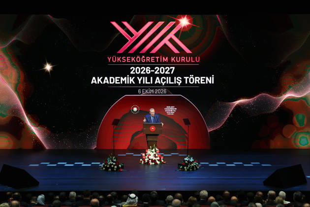 Turkish President Recep Tayyip Erdogan ANKARA, TURKIYE - OCTOBER 6: (----EDITORIAL USE ONLY - MANDATORY CREDIT - TURKISH PRESIDENCY MURAT KULA HANDOUT - NO MARKETING NO ADVERTISING CAMPAIGNS - DISTRIBUTED AS A SERVICE TO CLIENTS----) Turkish President Recep Tayyip Erdogan delivers a speech during the Opening Ceremony of Academic Year 2026-2027 at the Bestepe National Congress and Culture Center in Ankara, Turkiye, on October 6, 2026. TUR Presidency Murat Kula Anadolu Ankara Turkey. Editorial use only. Please get in touch for any other usage.  Copyright: x2026xAnadoluxTURxPresidencyx xMuratxKulax