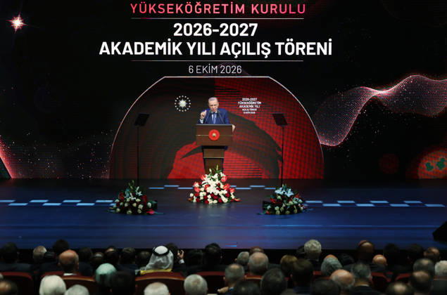Turkish President Recep Tayyip Erdogan ANKARA, TURKIYE - OCTOBER 6: (----EDITORIAL USE ONLY - MANDATORY CREDIT - TURKISH PRESIDENCY MURAT KULA HANDOUT - NO MARKETING NO ADVERTISING CAMPAIGNS - DISTRIBUTED AS A SERVICE TO CLIENTS----) Turkish President Recep Tayyip Erdogan delivers a speech during the Opening Ceremony of Academic Year 2026-2027 at the Bestepe National Congress and Culture Center in Ankara, Turkiye, on October 6, 2026. TUR Presidency Murat Kula Anadolu Ankara Turkey. Editorial use only. Please get in touch for any other usage.  Copyright: x2026xAnadoluxTURxPresidencyx xMuratxKulax