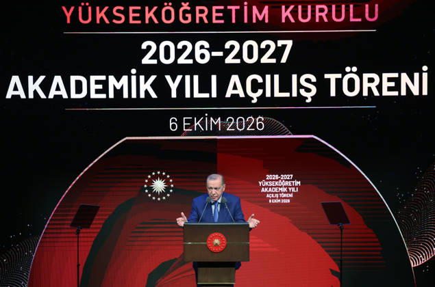 Turkish President Recep Tayyip Erdogan ANKARA, TURKIYE - OCTOBER 6: (----EDITORIAL USE ONLY - MANDATORY CREDIT - TURKISH PRESIDENCY MURAT KULA HANDOUT - NO MARKETING NO ADVERTISING CAMPAIGNS - DISTRIBUTED AS A SERVICE TO CLIENTS----) Turkish President Recep Tayyip Erdogan delivers a speech during the Opening Ceremony of Academic Year 2026-2027 at the Bestepe National Congress and Culture Center in Ankara, Turkiye, on October 6, 2026. TUR Presidency Murat Kula Anadolu Ankara Turkey. Editorial use only. Please get in touch for any other usage.  Copyright: x2026xAnadoluxTURxPresidencyx xMuratxKulax