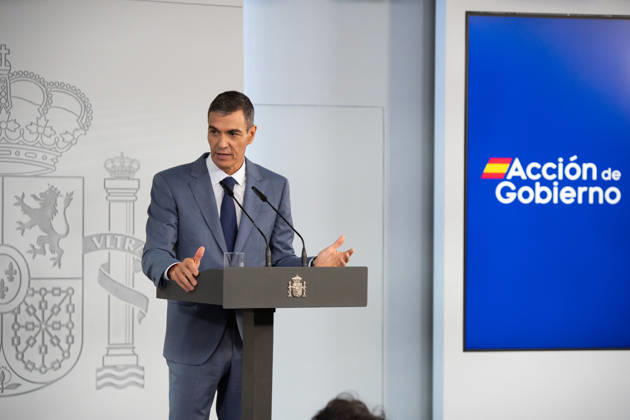 IPA89366917 - MADRID, SPAIN. October 6, 2026. Spanish Prime Minister Pedro Sanchez during a press conference at the Moncloa, one day after announcing new early general elections for November 29.  Copyright: xFrancescoxMilitelloxMirtox xx IPA89366917