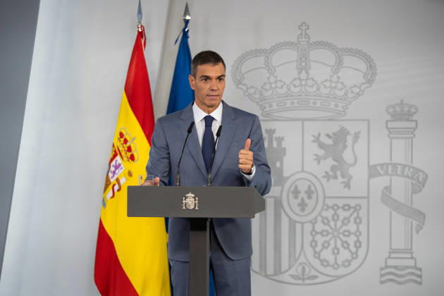 IPA89366911 - MADRID, SPAIN. October 6, 2026. Spanish Prime Minister Pedro Sanchez during a press conference at the Moncloa, one day after announcing new early general elections for November 29.  Copyright: xFrancescoxMilitelloxMirtox xx IPA89366911