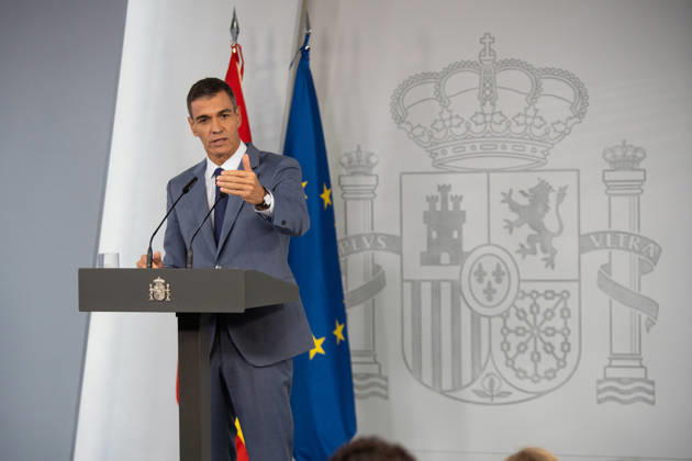 IPA89366901 - MADRID, SPAIN. October 6, 2026. Spanish Prime Minister Pedro Sanchez during a press conference at the Moncloa, one day after announcing new early general elections for November 29.  Copyright: xFrancescoxMilitelloxMirtox xx IPA89366901