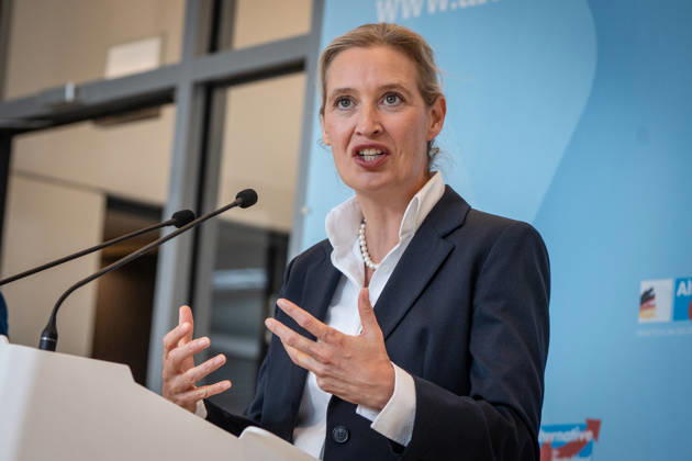 Alice Weidel, AfD-Partei- und Fraktionsvorsitzende;Pressestatement der beiden Parteivorsitzenden und Fraktionsvorsitzenden der AfD vor Beginn der Fraktionssitzung im Deutschen Bundestag, Berlin Berlin Deutschland Bundestag