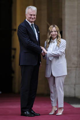 Lithuanian President Gitanas NausÄ—da Visits Italy Italian Prime Minister Giorgia Meloni meets with President of the Republic of Lithuania Gitanas NausÄ—da at Palazzo Chigi during his official institutional visit to Italy. Rome, Italy, October 6, 2026. Rome Italy Copyright: xAndreaxCalandrax