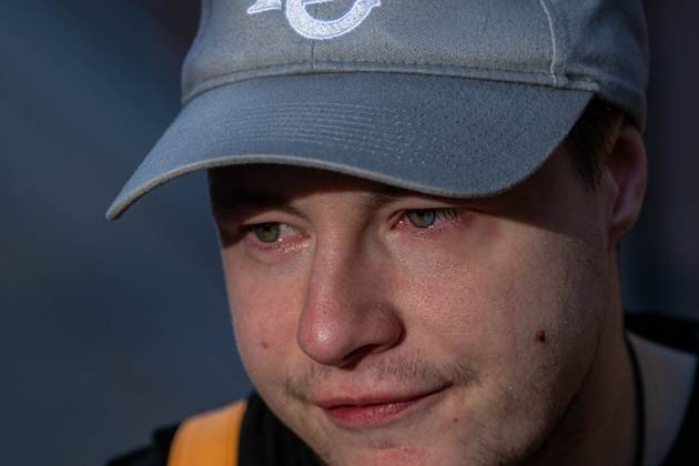 A youth who was hit with teargas is pictured as students gather outside several schools in Liege during a protest against education reforms and budget cuts, on Tuesday 6 October 2026. Yesterday police arrested 16 people after the protests turned violent. The protests in French-speaking Belgium have been ongoing for months, following a series of reforms and budget cuts introduced by the French Community Government.  JONASxROOSENS 188939294