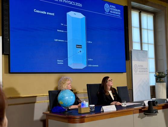 2026 Nobel Prize in Physics announced at Royal Swedish Academy of Sciences STOCKHOLM, SWEDEN - OCTOBER 06: Members of the Nobel Committee for Physics Eva Olsson (L), Ellen Moons (R), and Mark Pearce (not seen) attend a press conference at the Royal Swedish Academy of Sciences in Stockholm, Sweden on October 06, 2026. The Nobel Committee announced that Belgian physicist Francis Halzen was awarded the prestigious prize for his pioneering work on subatomic particles and high-energy neutrino research conducted at the South Pole. Atila Altuntas Anadolu Stockholm Sweden. Editorial use only. Please get in touch for any other usage.  Copyright: x2026xAnadoluxAtilaxAltuntasx